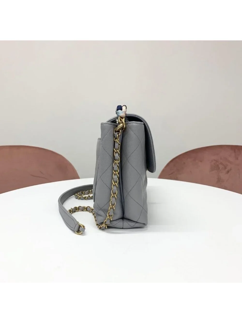 Chanel Quilted CC Logo Caviar Leather 2-Way Shoulder Bag